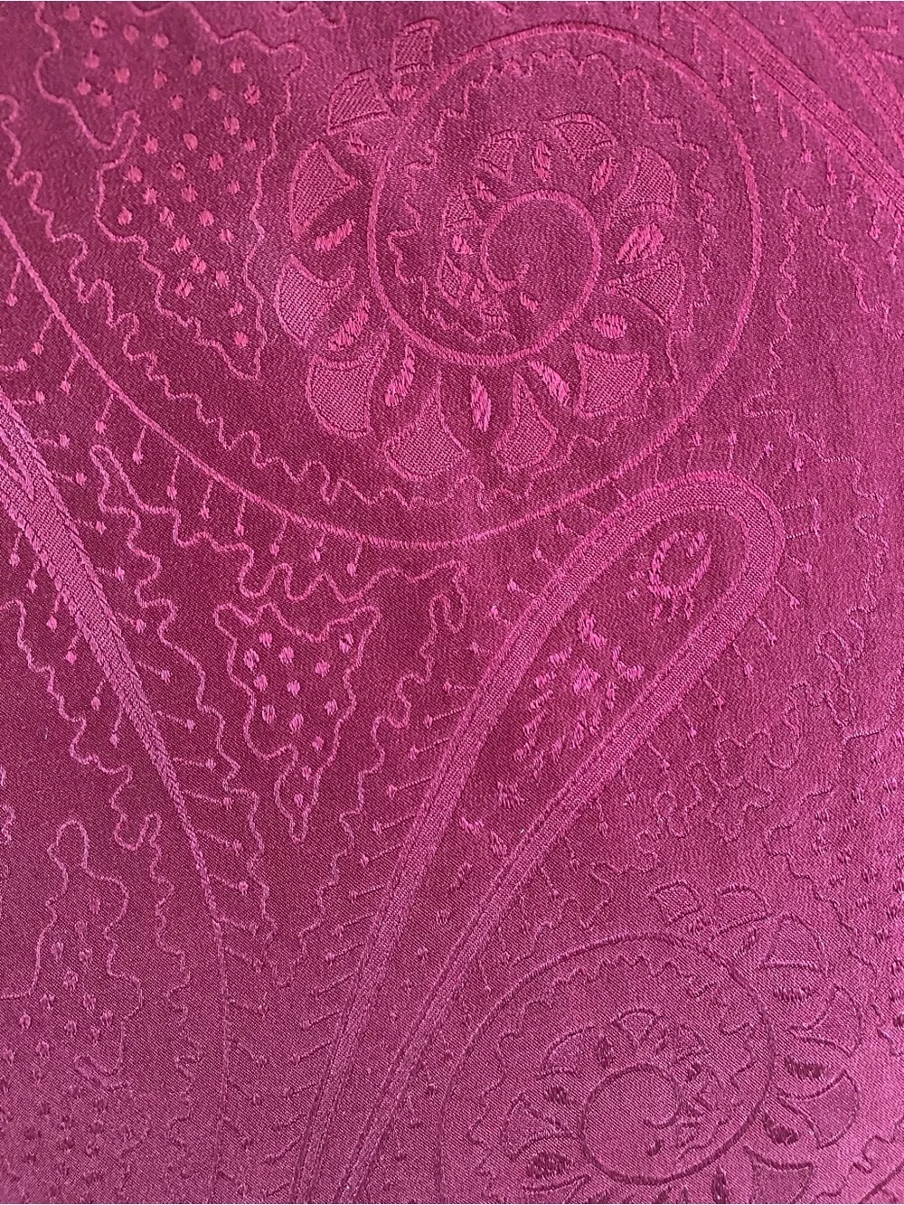 Vintage 80s Men's Silk Scarf BURGUNDY Paisley Fringed Evening Formal Scarf